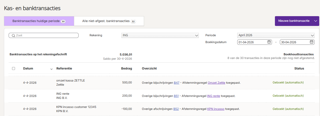 BankboekingenObvAfstemmingsregels
