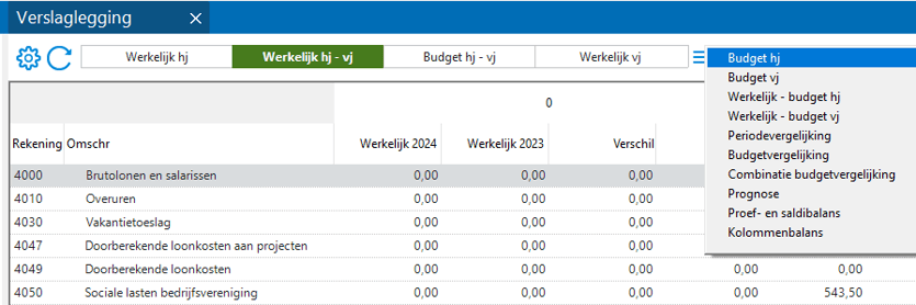 av-sup verslag weergaveoptie