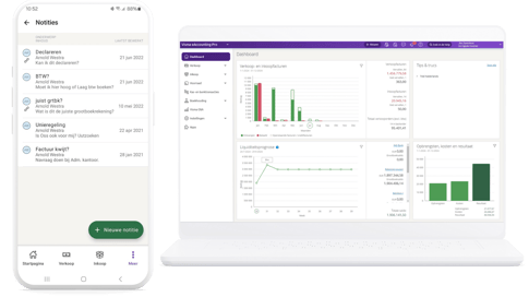 Notities + dashboard - Combinatie + laptop mockups screenshots eA - LAPTOP + MOBIEL