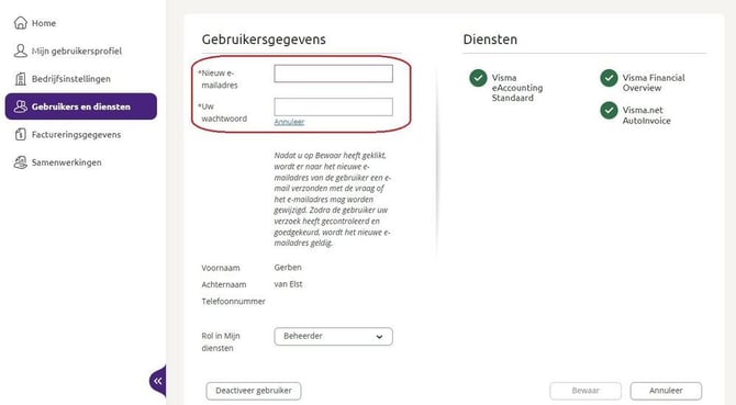 Gebruikers en diensten