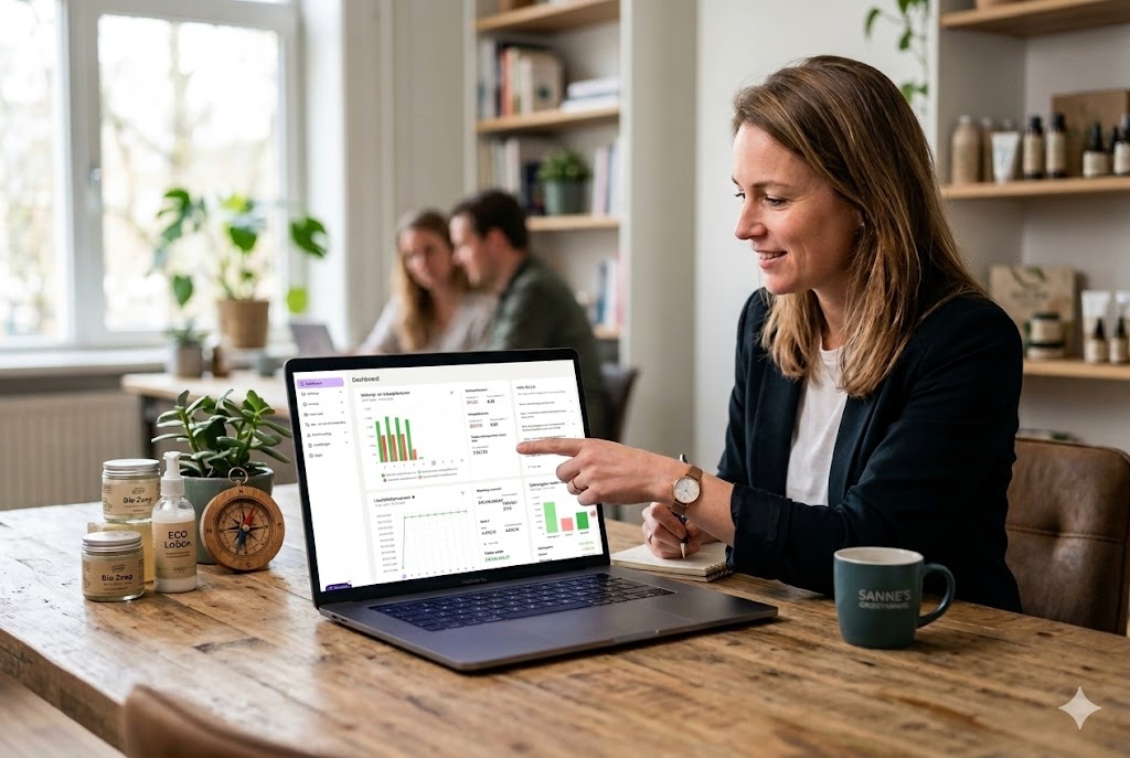 Vrouw gebruikt btw als indicator voor groei